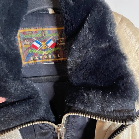 Vintage Express French Country metallic layered zip up parka - Picture 3 of 5